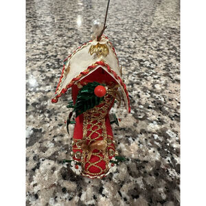 Vintage Christmas Old Mother Hubbard Stocking￼ Ornament